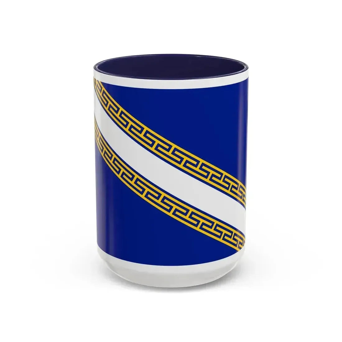 Flag of Champagne Ardenne France - Accent Coffee Mug 15oz Navy - Go Mug Yourself