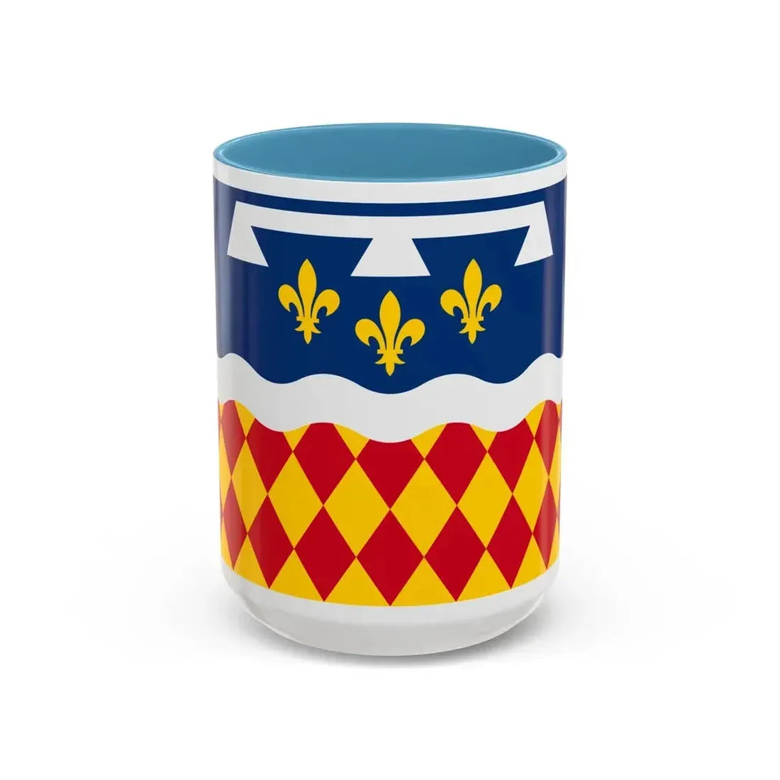 Flag of Charente France 2 - Accent Coffee Mug 15oz Light Blue - Go Mug Yourself