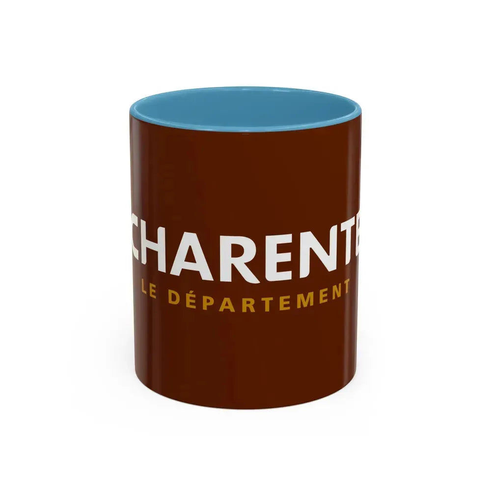 Flag of Charente France - Accent Coffee Mug 11oz Light Blue - Go Mug Yourself