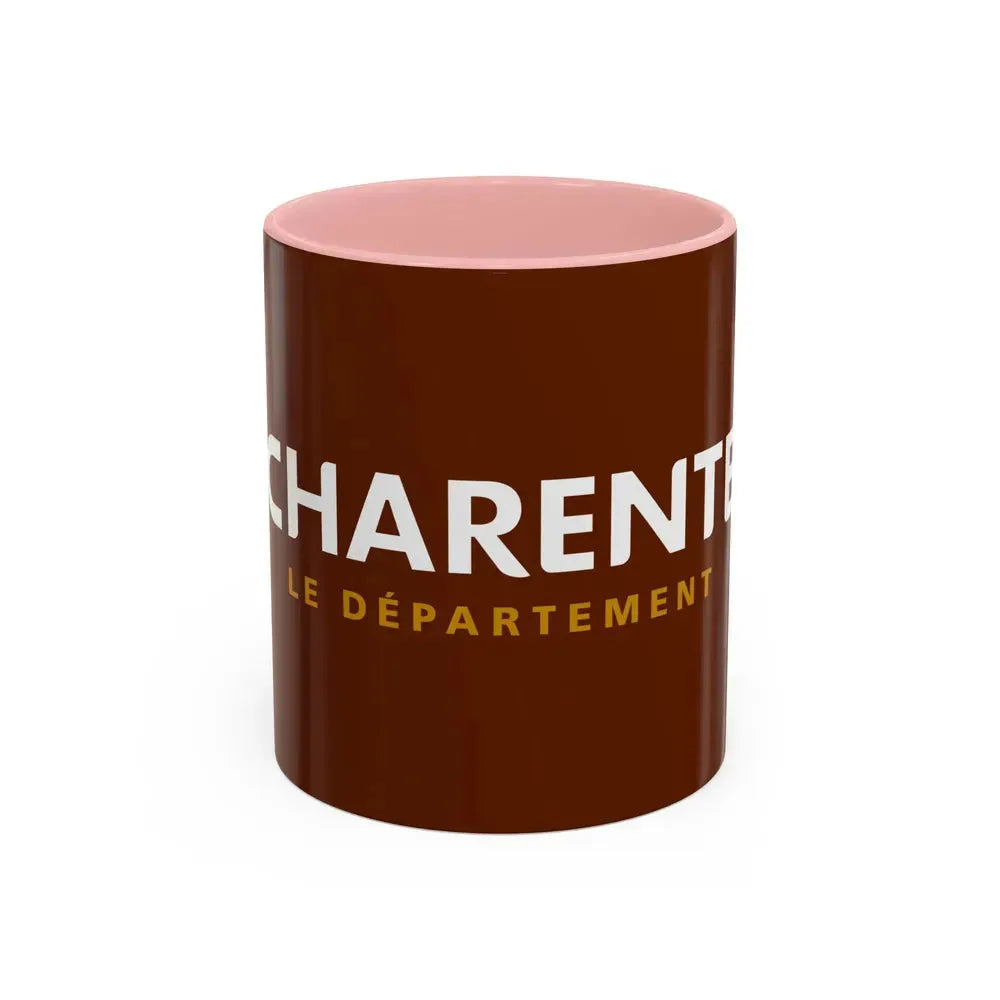 Flag of Charente France - Accent Coffee Mug 11oz Pink - Go Mug Yourself