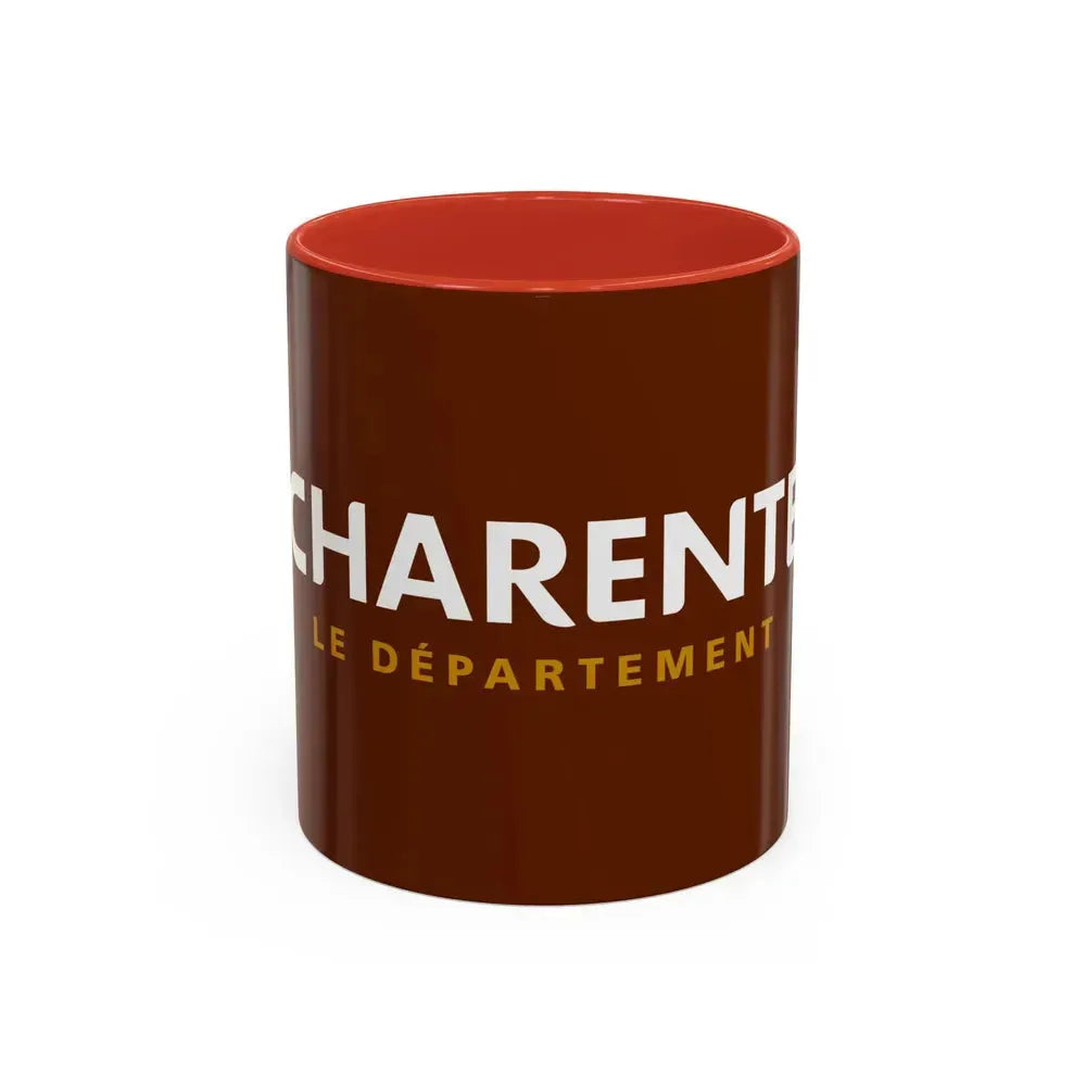 Flag of Charente France - Accent Coffee Mug 11oz Red - Go Mug Yourself