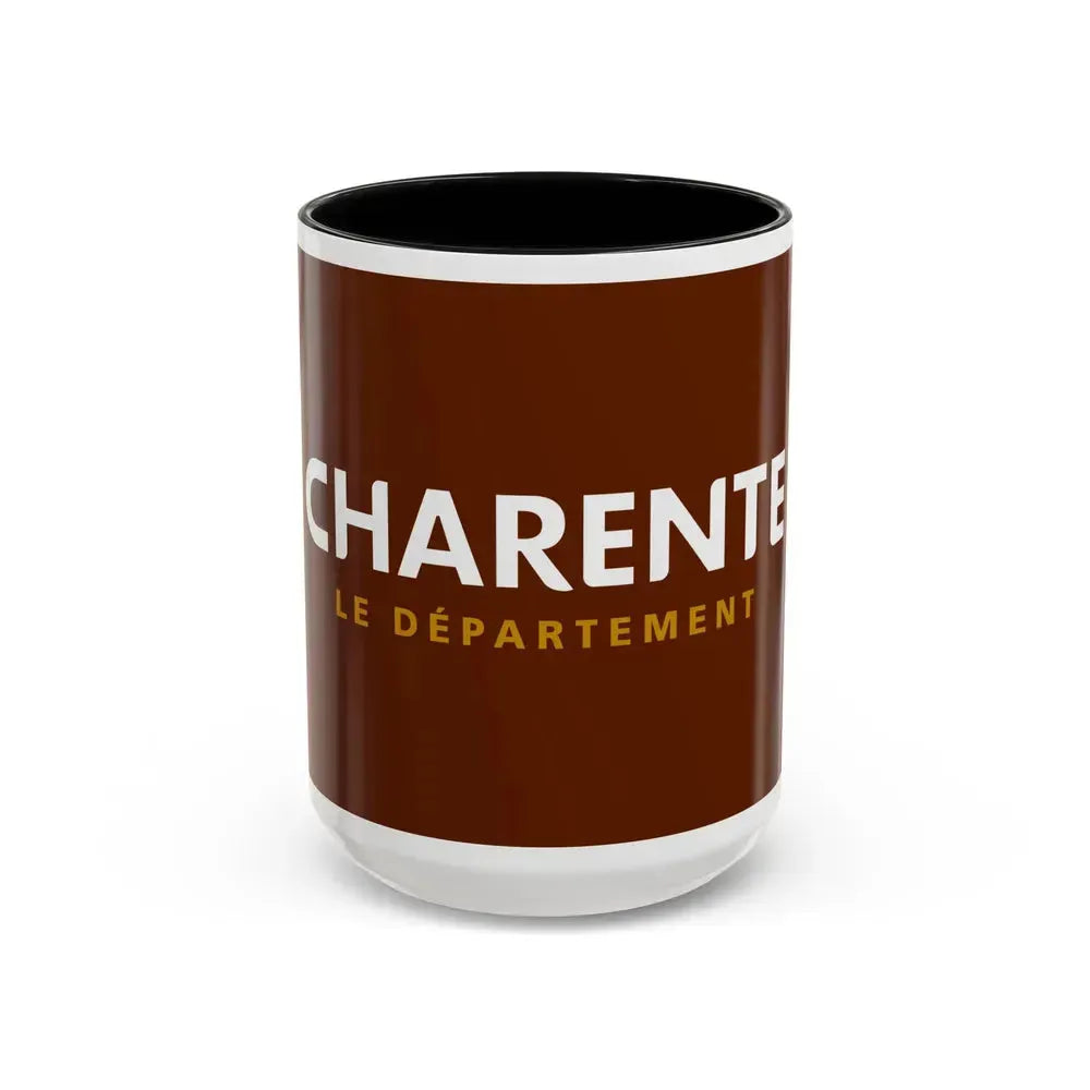Flag of Charente France - Accent Coffee Mug 15oz Black - Go Mug Yourself