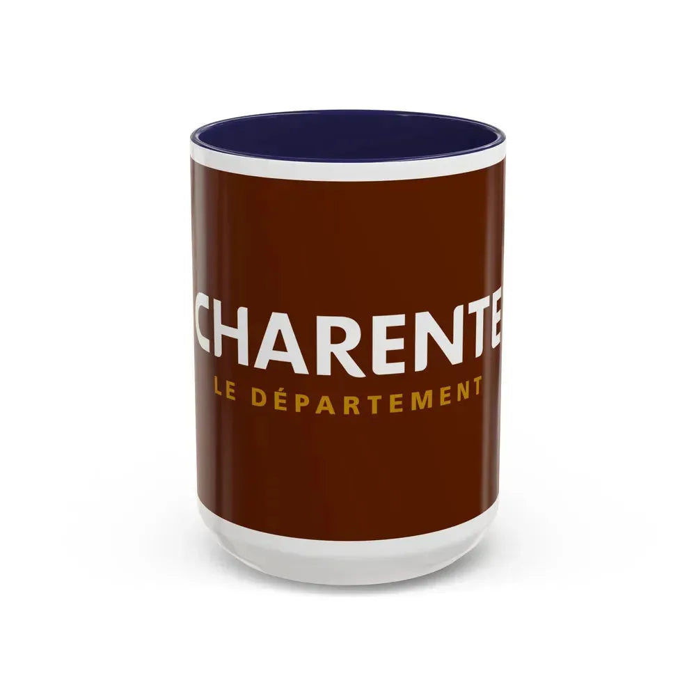 Flag of Charente France - Accent Coffee Mug 15oz Navy - Go Mug Yourself