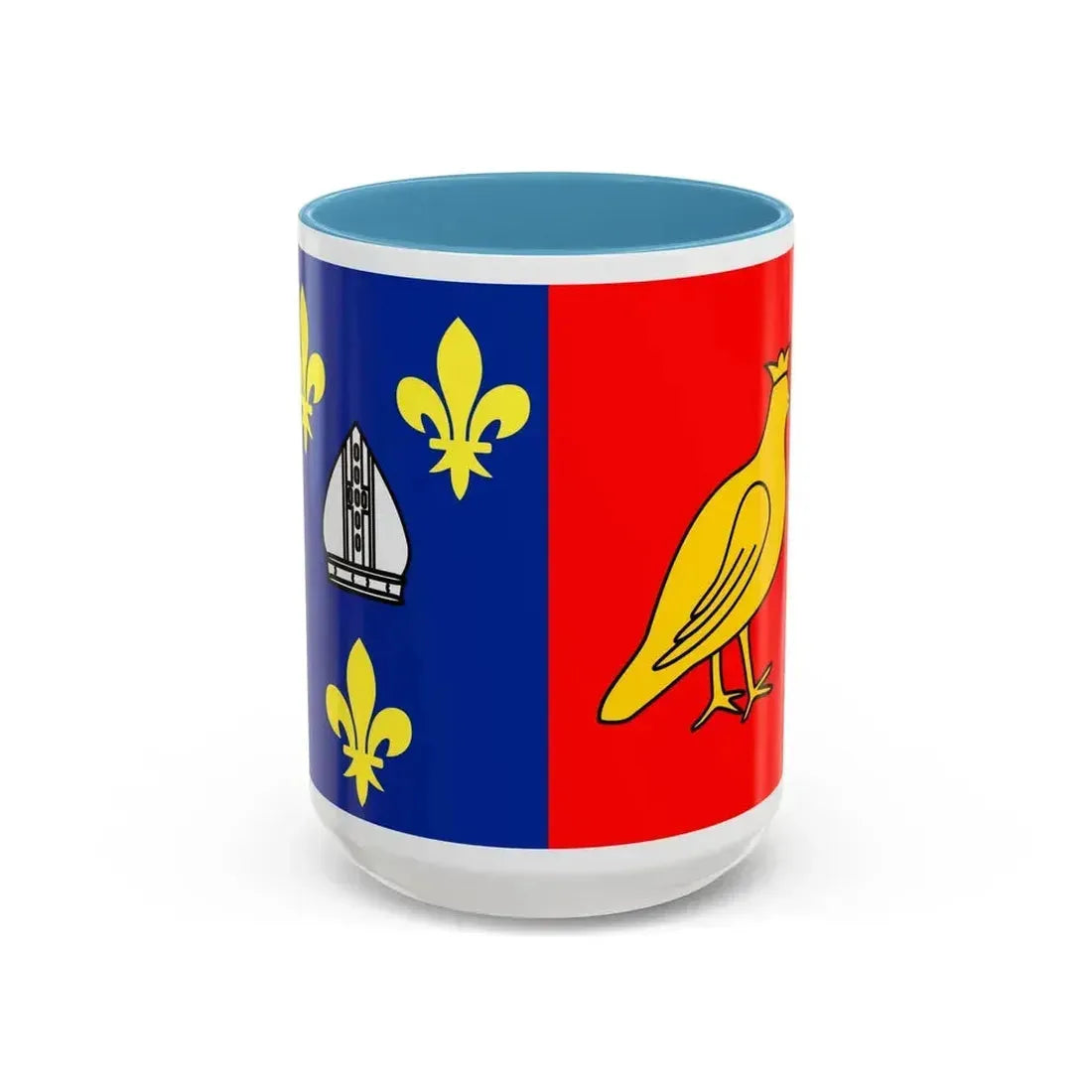 Flag of Charente Maritime France 2 - Accent Coffee Mug 15oz Light Blue - Go Mug Yourself