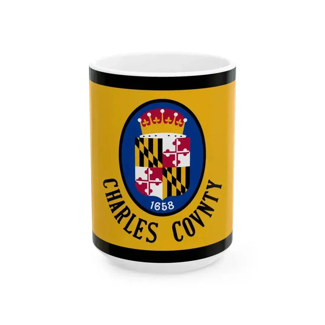 Flag of Charles County Maryland (United States) White Coffee Mug 15oz - Go Mug Yourself