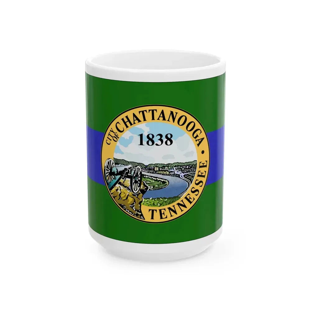 Flag of Chattanooga Tennessee (United States) White Coffee Mug 15oz - Go Mug Yourself