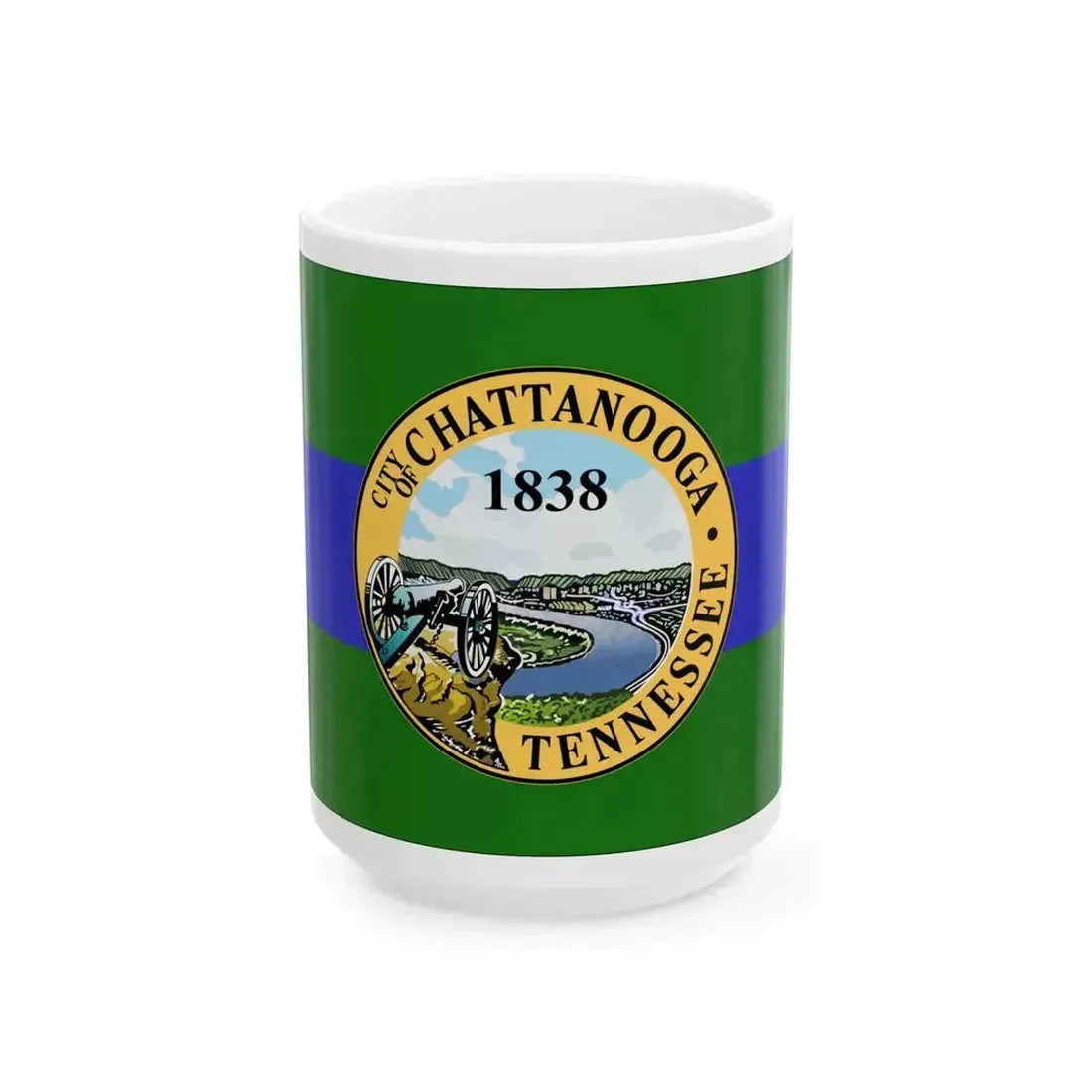 Flag of Chattanooga Tennessee (United States) White Coffee Mug 15oz - Go Mug Yourself