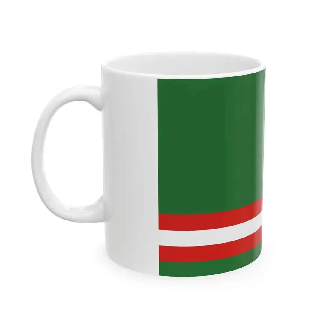 Flag of Chechen Republic before 2004 (Russia) White Coffee Mug - Go Mug Yourself