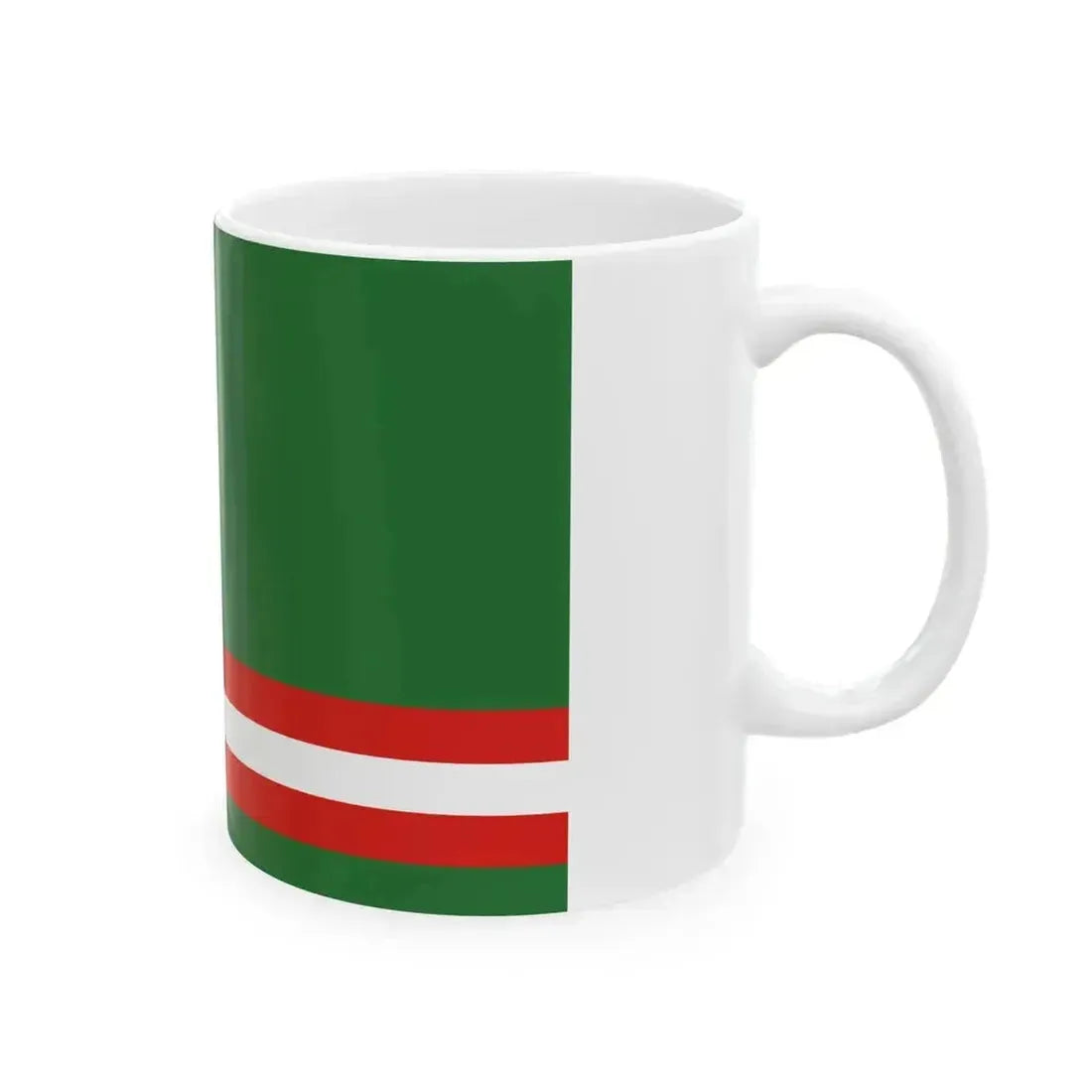 Flag of Chechen Republic before 2004 (Russia) White Coffee Mug - Go Mug Yourself