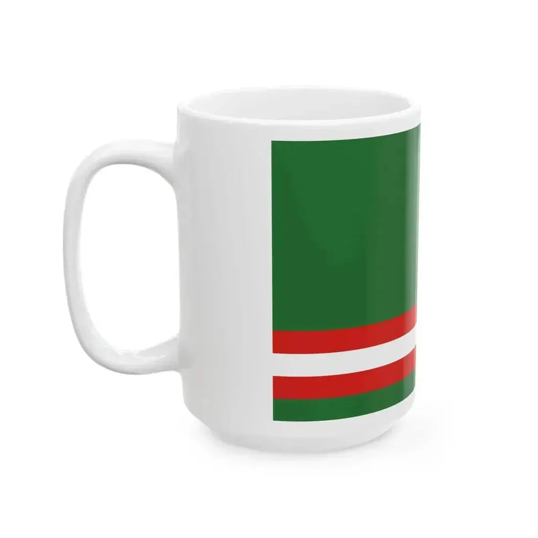 Flag of Chechen Republic before 2004 (Russia) White Coffee Mug - Go Mug Yourself
