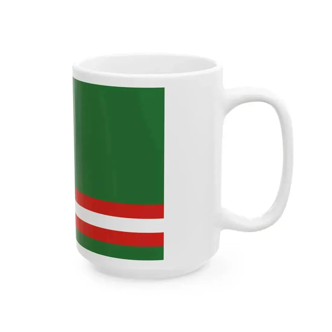Flag of Chechen Republic before 2004 (Russia) White Coffee Mug - Go Mug Yourself