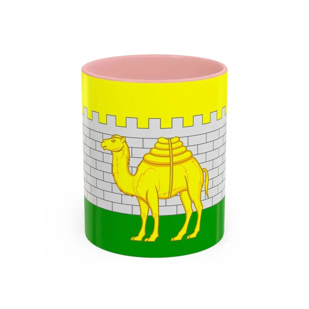 Flag of Chelyabinsk Russia - Accent Coffee Mug 11oz Pink - Go Mug Yourself