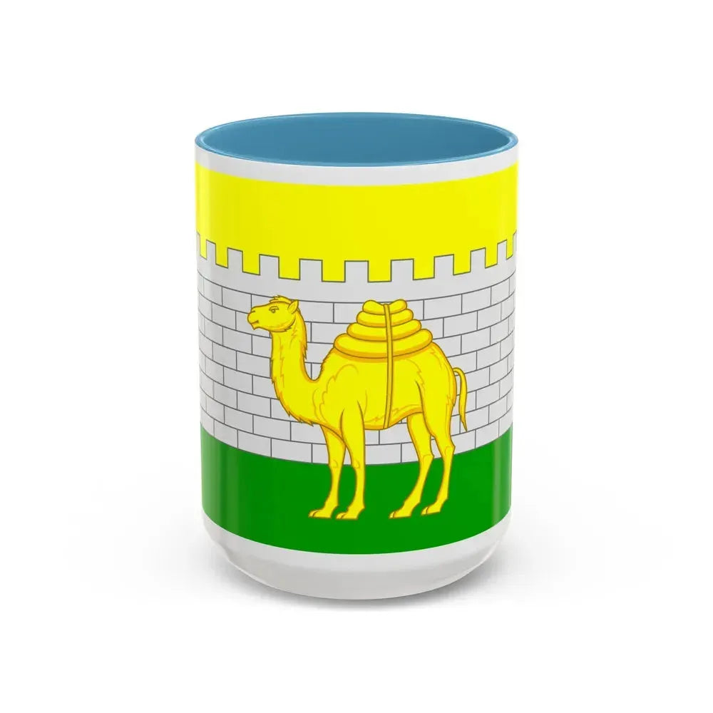 Flag of Chelyabinsk Russia - Accent Coffee Mug 15oz Light Blue - Go Mug Yourself