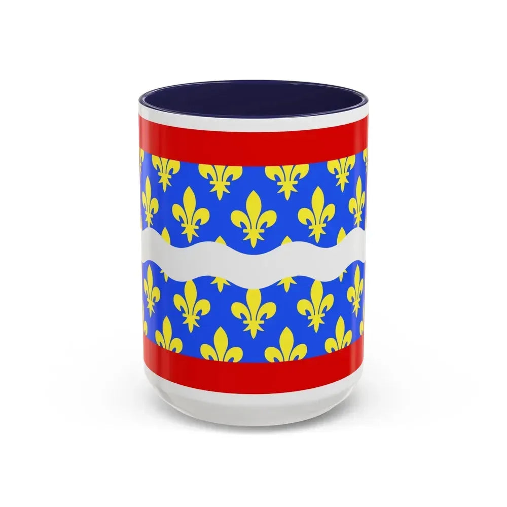 Flag of Cher France - Accent Coffee Mug 15oz Navy - Go Mug Yourself