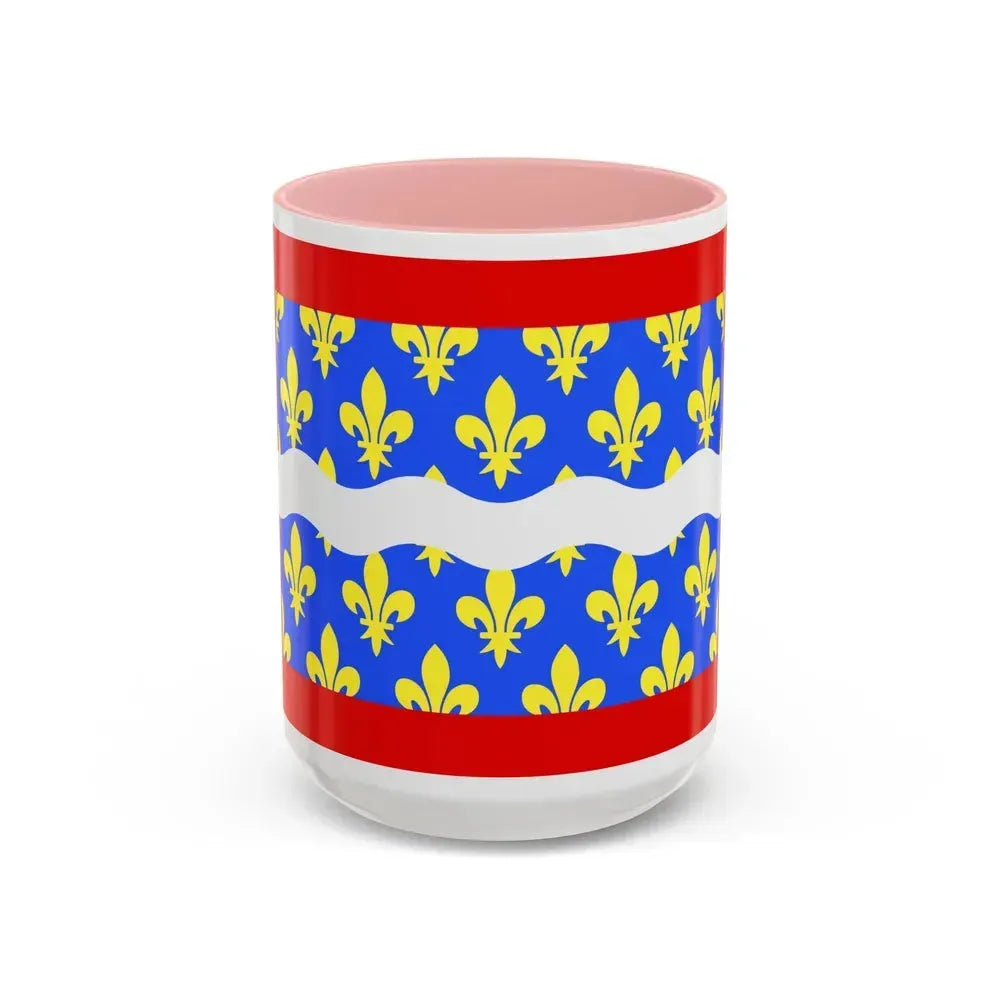 Flag of Cher France - Accent Coffee Mug 15oz Pink - Go Mug Yourself
