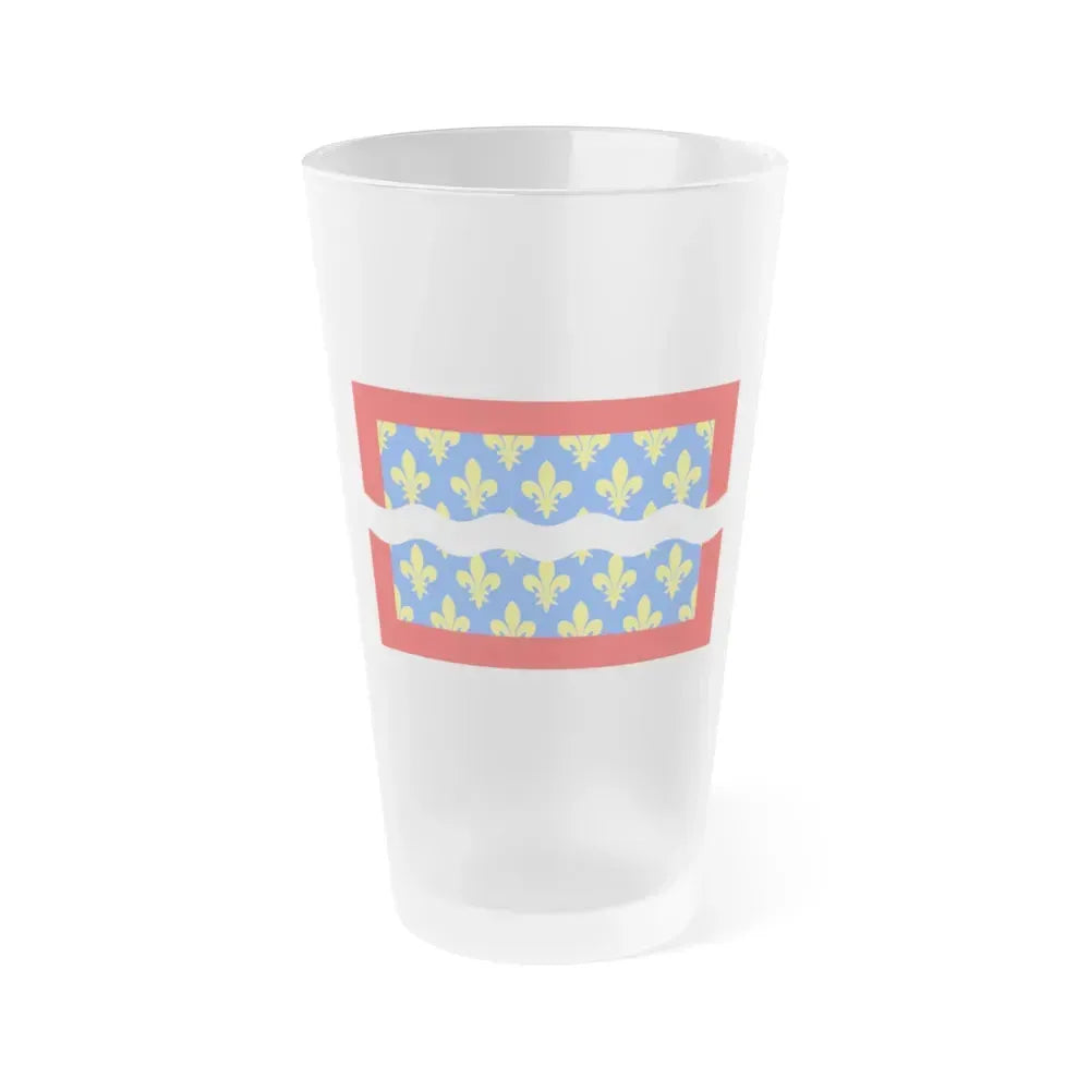 Flag of Cher France - Frosted Pint Glass 16oz 16oz Frosted - Go Mug Yourself
