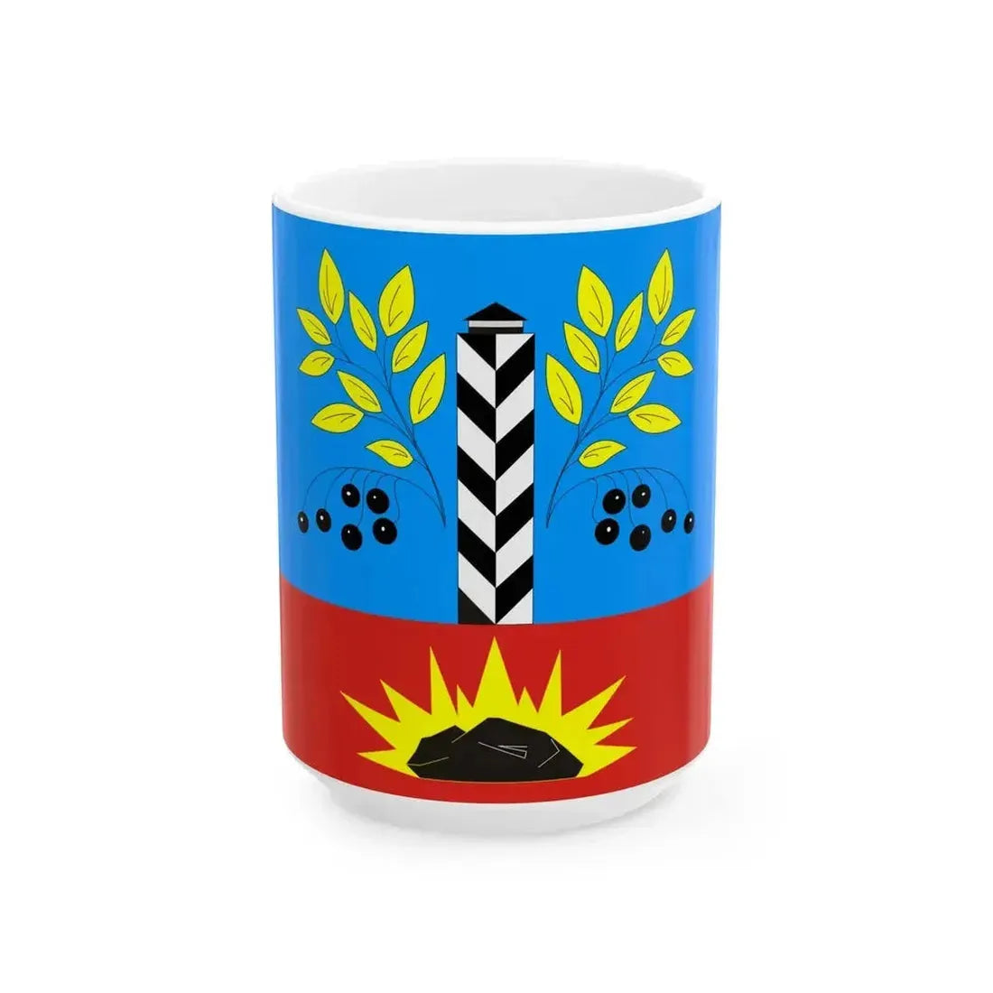 Flag of Cheremkhovo (Russia) White Coffee Mug 15oz - Go Mug Yourself