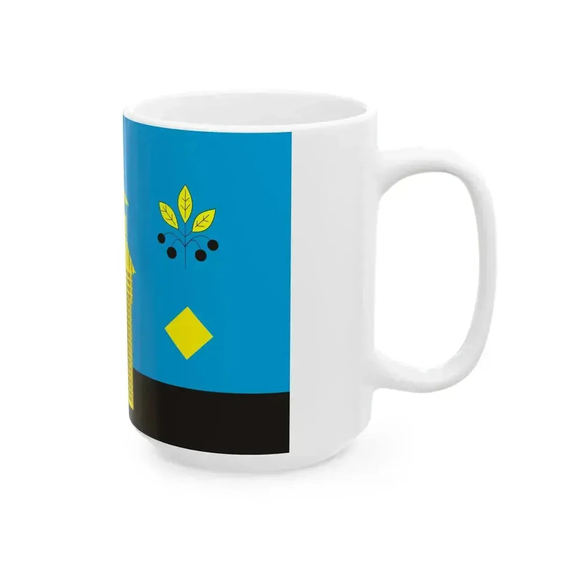 Flag of Cheremkhovsky rayon (Russia) White Coffee Mug - Go Mug Yourself