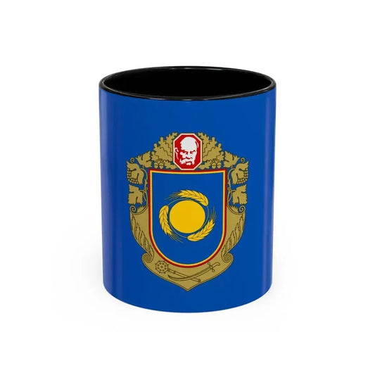 Flag of Cherkasy Oblast Ukraine - Accent Coffee Mug 11oz Black - Go Mug Yourself