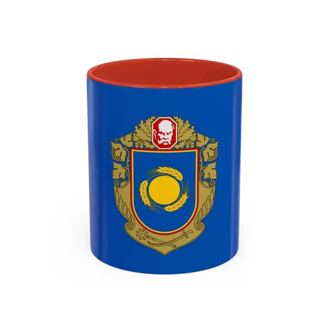 Flag of Cherkasy Oblast Ukraine - Accent Coffee Mug 11oz Red - Go Mug Yourself