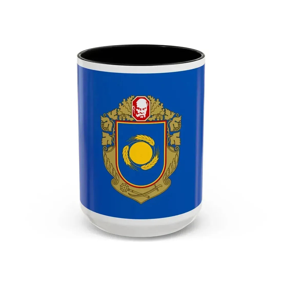 Flag of Cherkasy Oblast Ukraine - Accent Coffee Mug 15oz Black - Go Mug Yourself