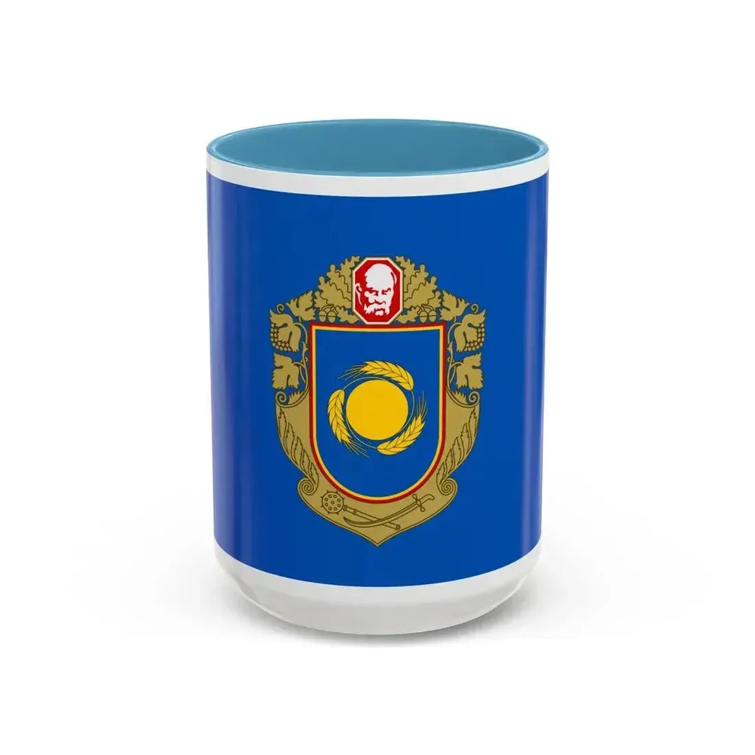Flag of Cherkasy Oblast Ukraine - Accent Coffee Mug 15oz Light Blue - Go Mug Yourself