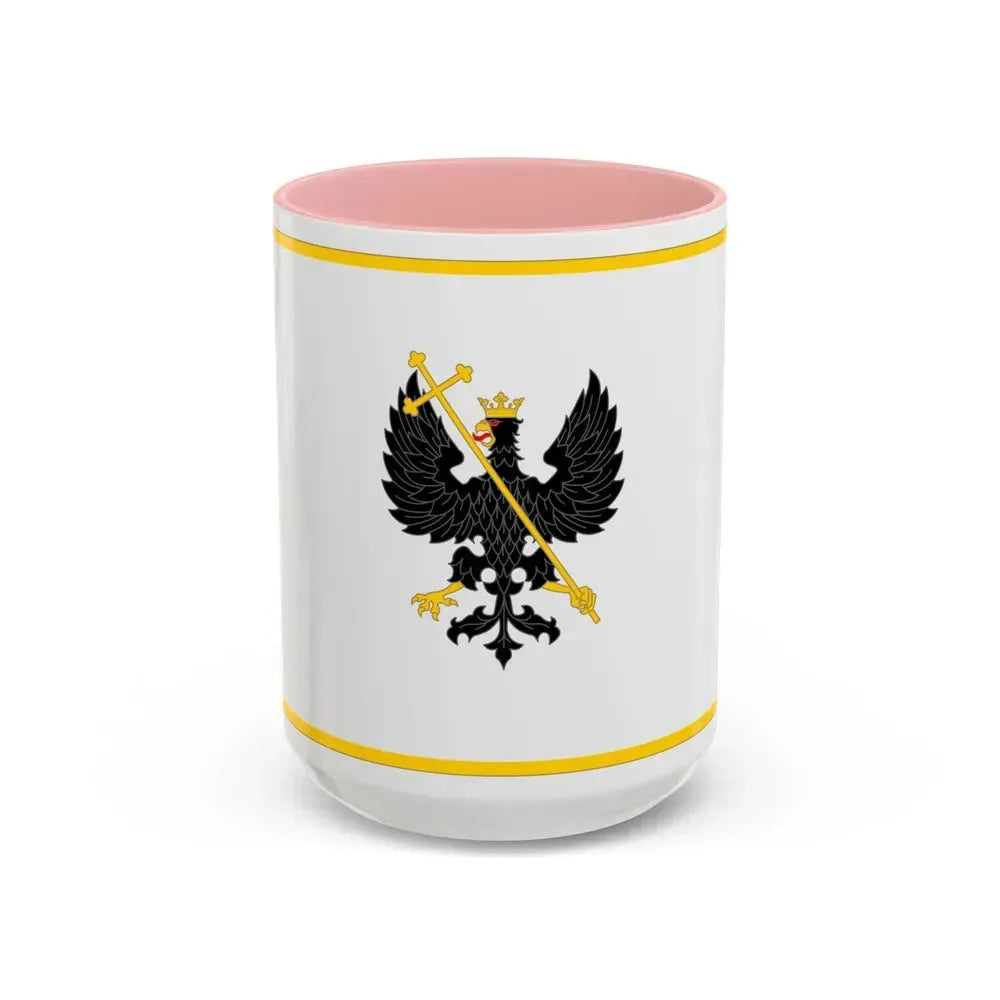 Flag of Chernihiv Ukraine - Accent Coffee Mug 15oz Pink - Go Mug Yourself