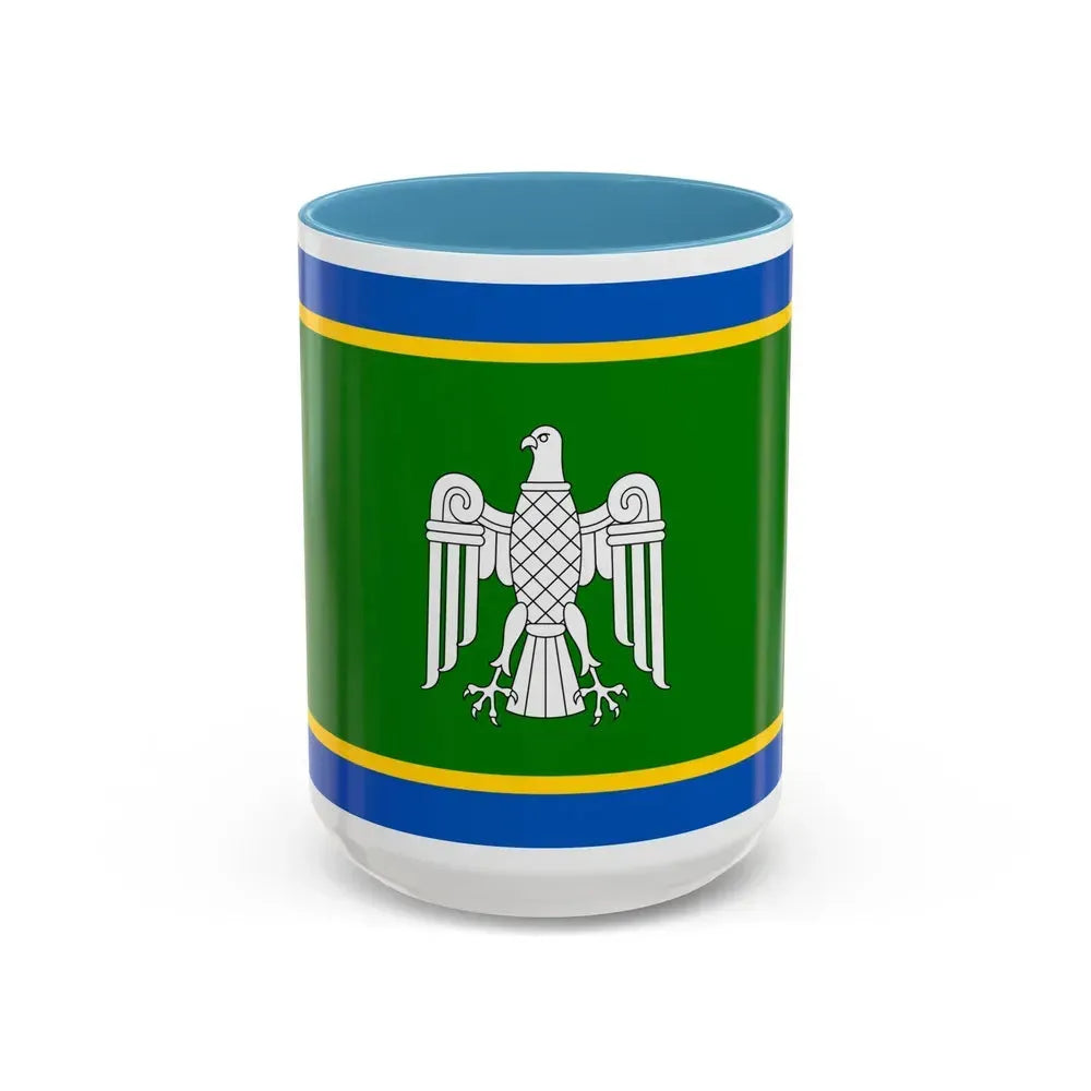 Flag of Chernivtsi Oblast Ukraine - Accent Coffee Mug 15oz Light Blue - Go Mug Yourself