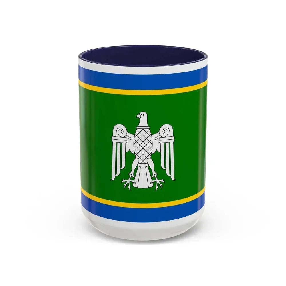 Flag of Chernivtsi Oblast Ukraine - Accent Coffee Mug 15oz Navy - Go Mug Yourself