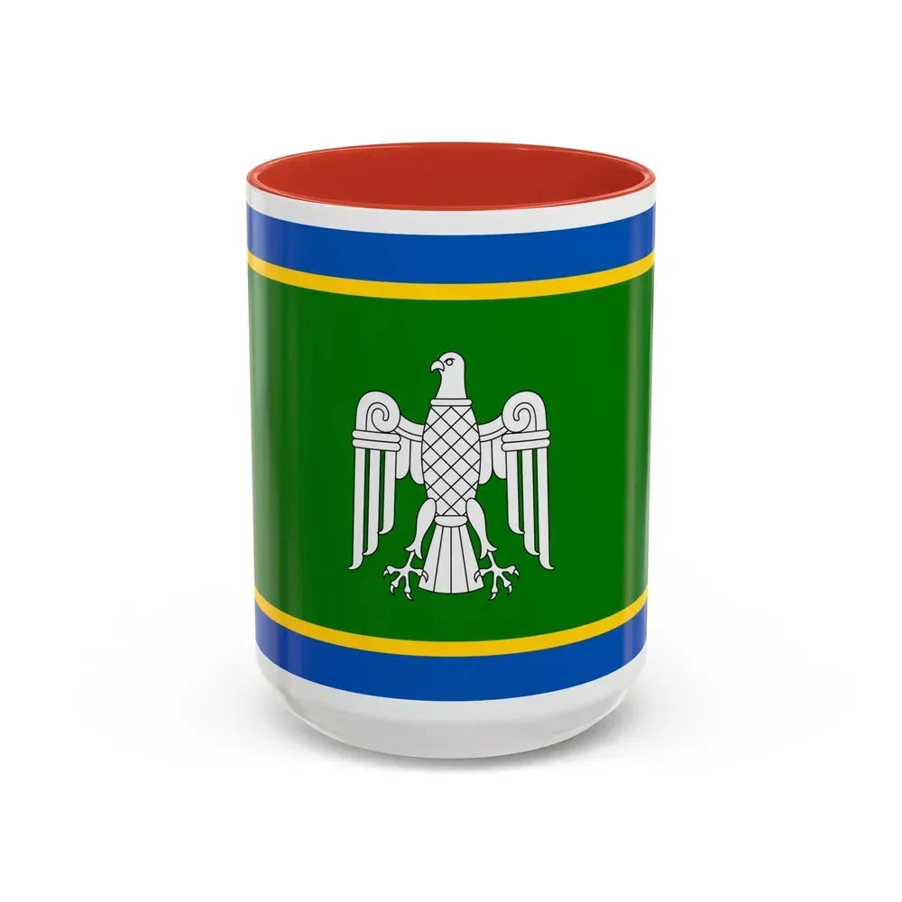 Flag of Chernivtsi Oblast Ukraine - Accent Coffee Mug 15oz Red - Go Mug Yourself