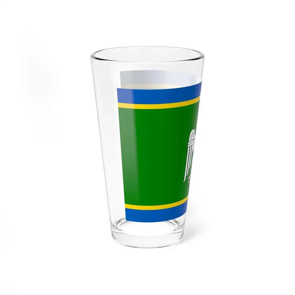 Flag of Chernivtsi Oblast Ukraine - Pint Glass 16oz - Go Mug Yourself