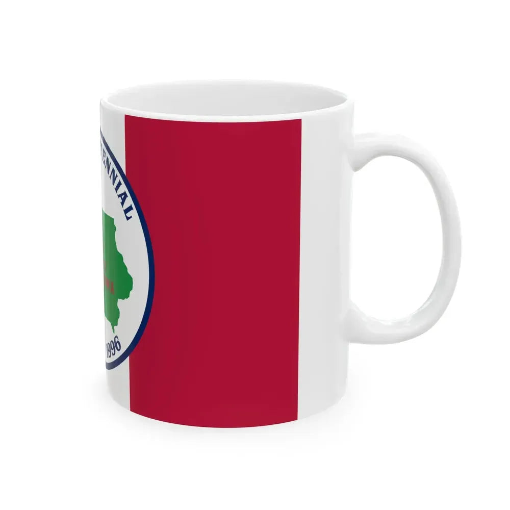 Flag of Cherokee County Iowa Sesquicentennial (United States) White Coffee Mug - Go Mug Yourself