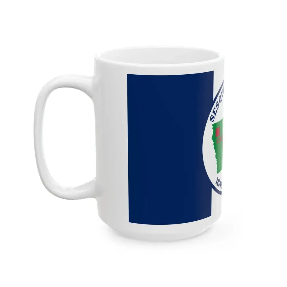 Flag of Cherokee County Iowa Sesquicentennial (United States) White Coffee Mug - Go Mug Yourself