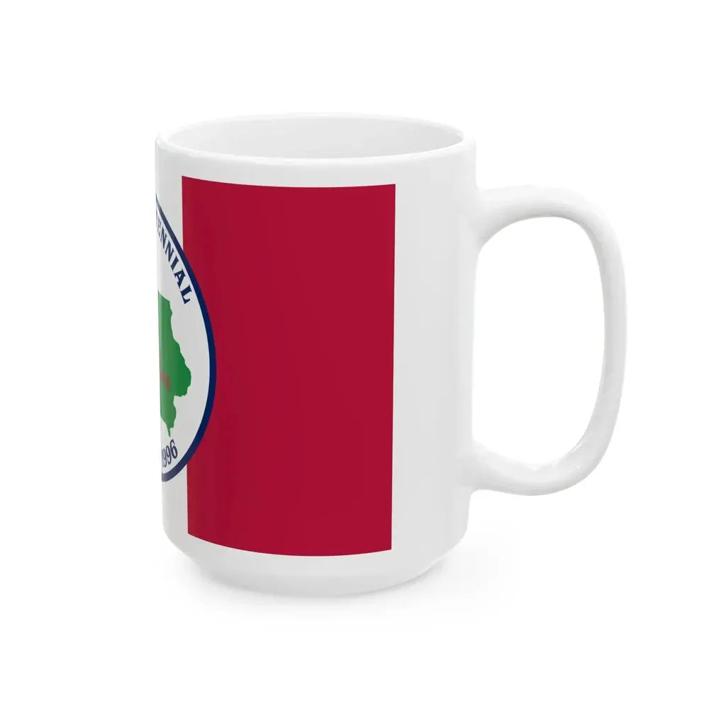Flag of Cherokee County Iowa Sesquicentennial (United States) White Coffee Mug - Go Mug Yourself