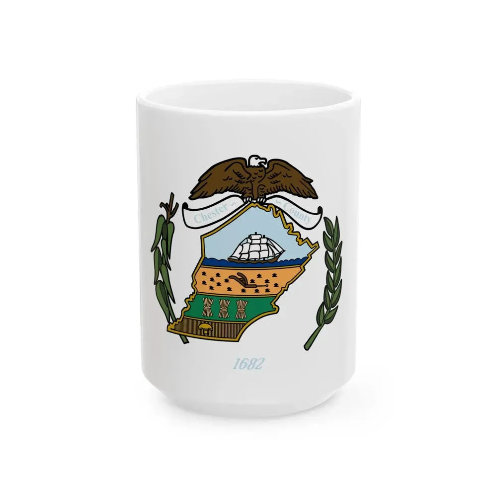 Flag of Chester County Pennsylvania (United States) White Coffee Mug 15oz - Go Mug Yourself