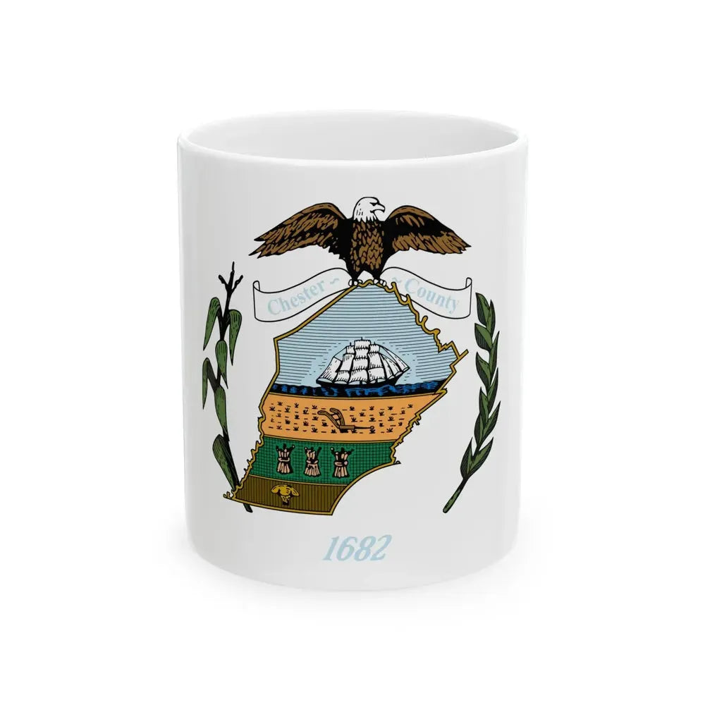 Flag of Chester County Pennsylvania Version 2 (United States) White Coffee Mug 11oz - Go Mug Yourself