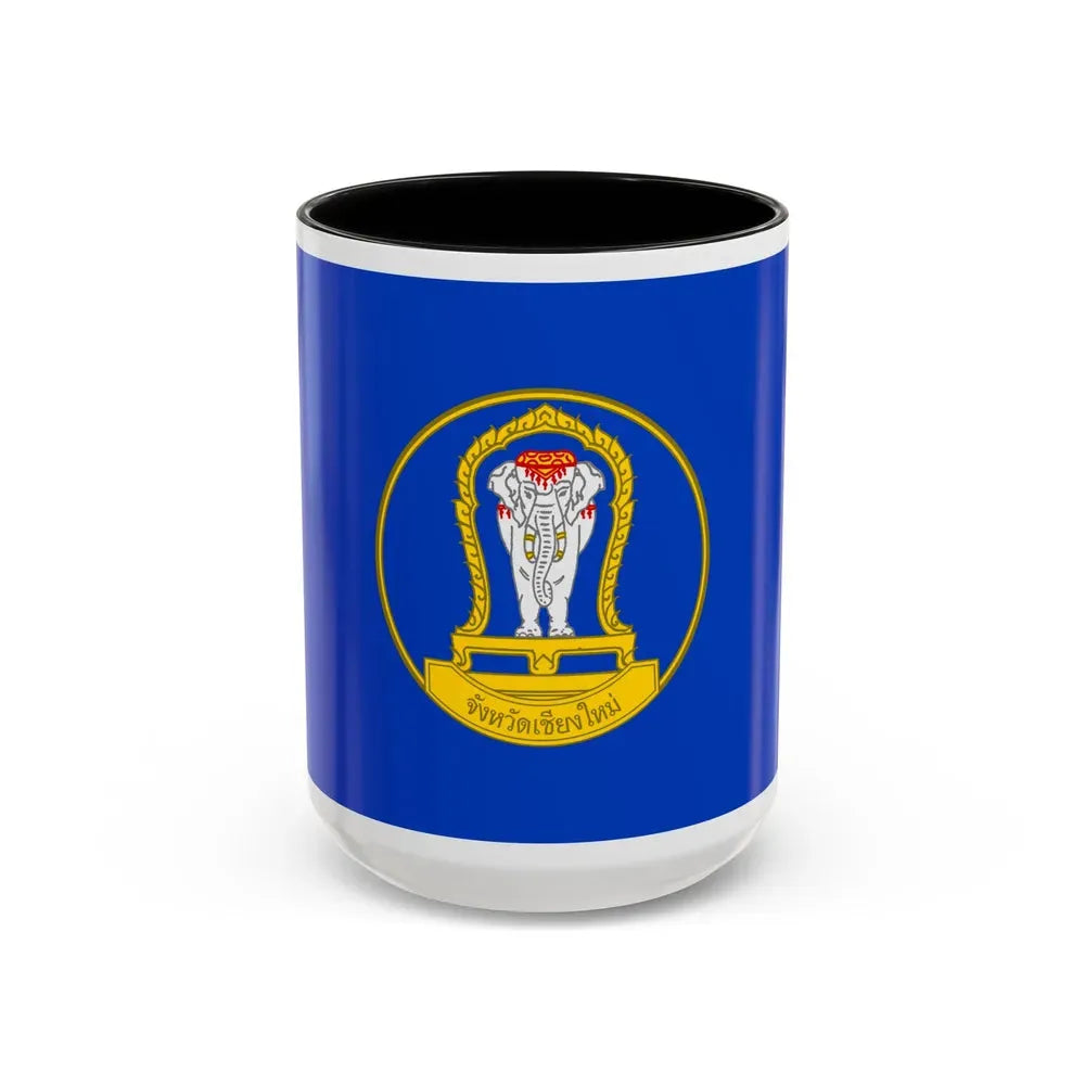 Flag of Chiang Mai Province Thailand - Accent Coffee Mug 15oz Black - Go Mug Yourself