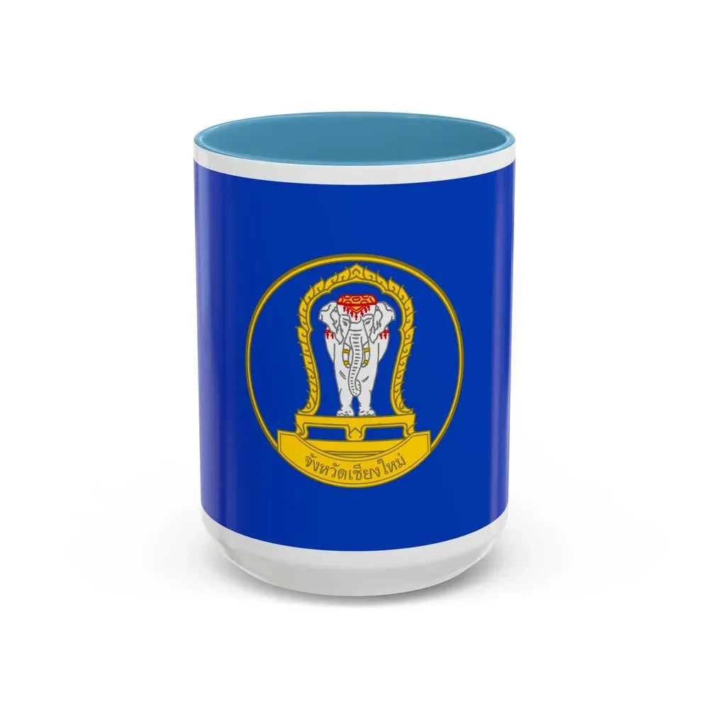 Flag of Chiang Mai Province Thailand - Accent Coffee Mug 15oz Light Blue - Go Mug Yourself