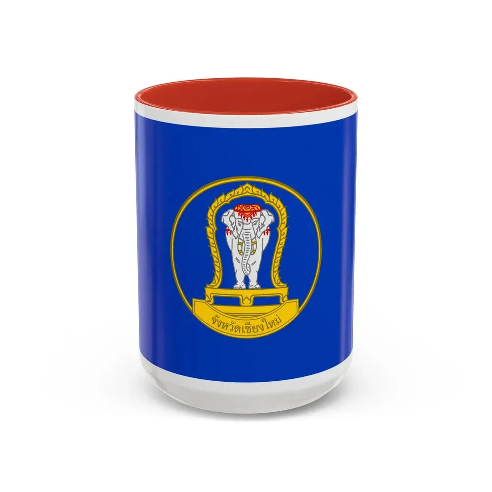 Flag of Chiang Mai Province Thailand - Accent Coffee Mug 15oz Red - Go Mug Yourself