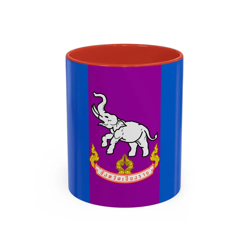 Flag of Chiang Rai Province Thailand - Accent Coffee Mug 11oz Red - Go Mug Yourself