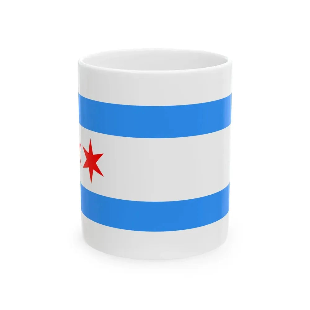 Flag of Chicago Illinois 1917-1933 (United States) White Coffee Mug 11oz - Go Mug Yourself