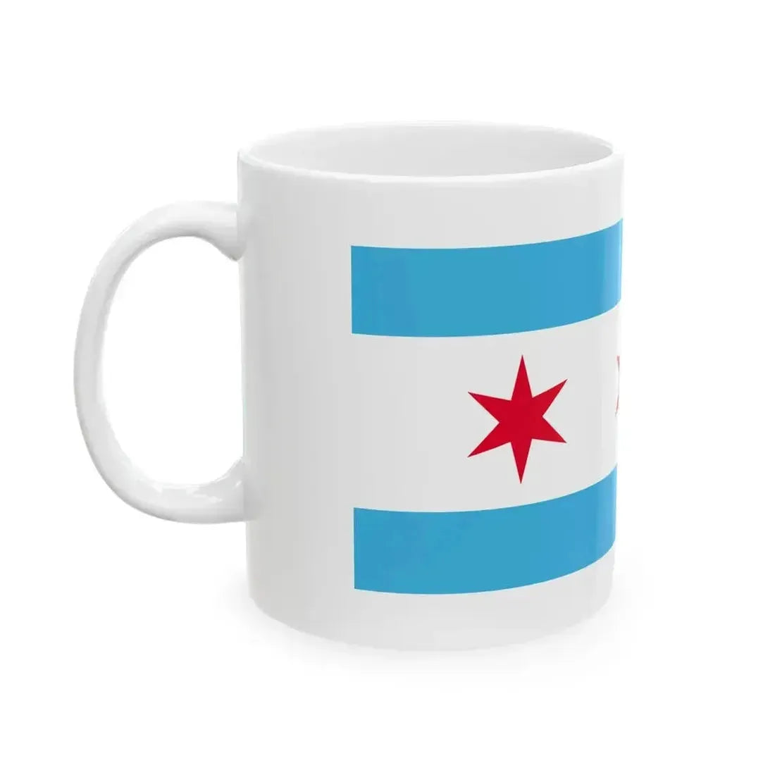 Flag of Chicago Illinois 1933-1939 (United States) White Coffee Mug - Go Mug Yourself
