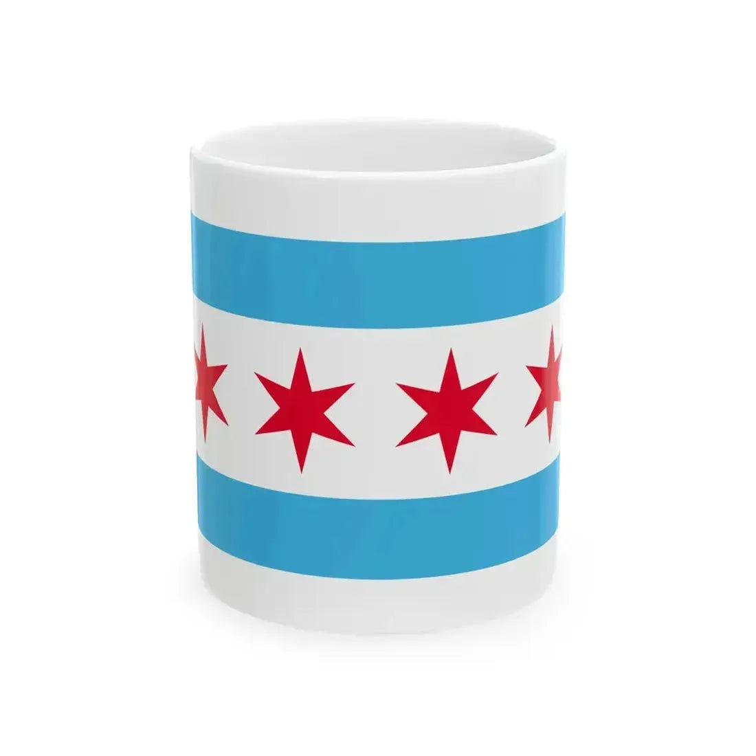 Flag of Chicago Illinois (United States) White Coffee Mug 11oz - Go Mug Yourself
