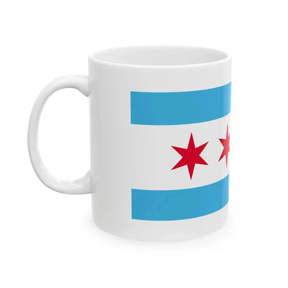 Flag of Chicago Illinois (United States) White Coffee Mug - Go Mug Yourself