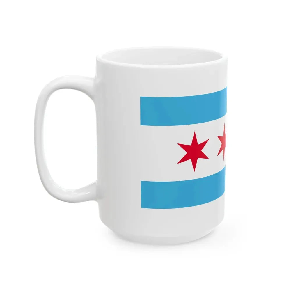 Flag of Chicago Illinois (United States) White Coffee Mug - Go Mug Yourself
