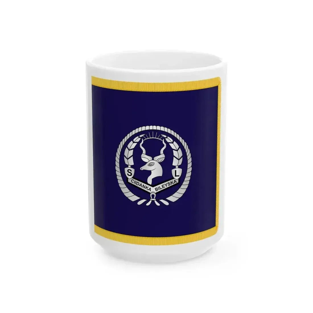 Flag of Chief of Somaliland Police Force (Mali) White Coffee Mug 15oz - Go Mug Yourself