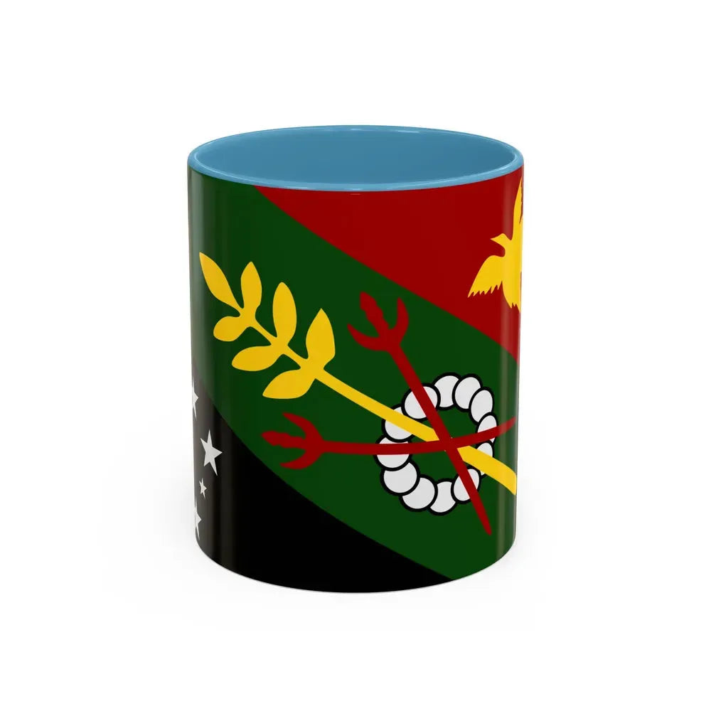 Flag of Chimbu Papa New Guinea - Accent Coffee Mug 11oz Light Blue - Go Mug Yourself