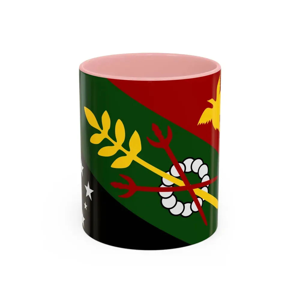 Flag of Chimbu Papa New Guinea - Accent Coffee Mug 11oz Pink - Go Mug Yourself