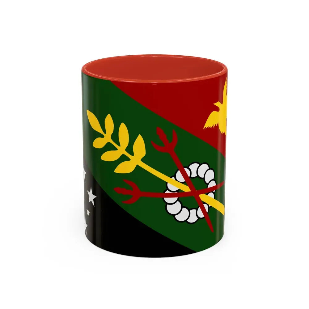 Flag of Chimbu Papa New Guinea - Accent Coffee Mug 11oz Red - Go Mug Yourself