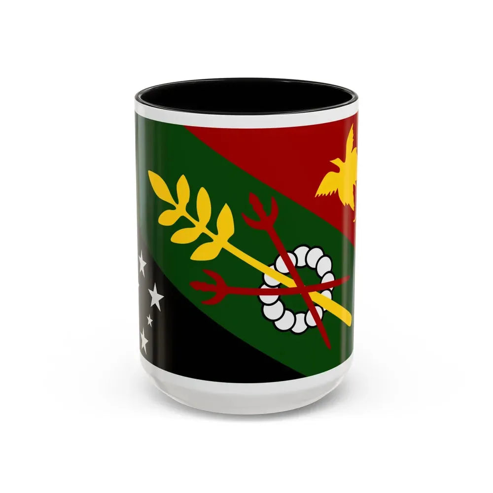 Flag of Chimbu Papa New Guinea - Accent Coffee Mug 15oz Black - Go Mug Yourself